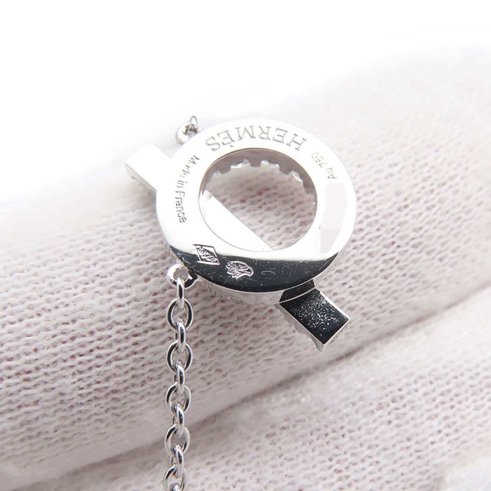 Hermes Necklace Finesse Pendant Diamond Total 18k White Gold — view 6