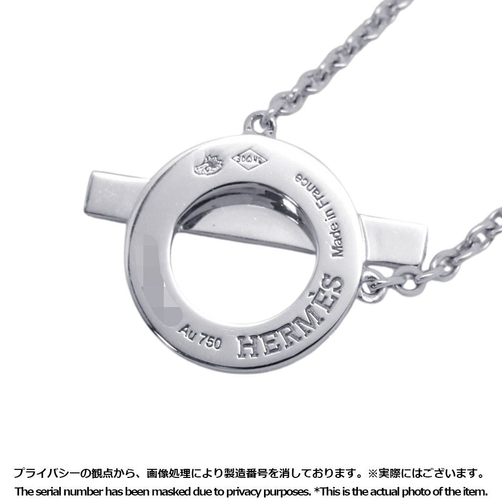 Hermes Necklace Finesse Pendant Diamond Total 18k White Gold — view 9
