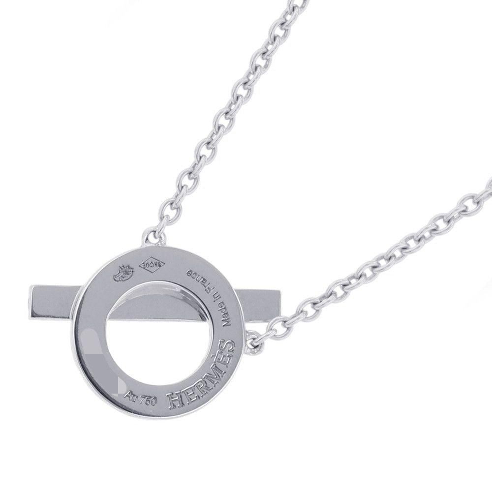 Hermes Necklace Finesse Pendant Diamond Total 18k White Gold — view 3