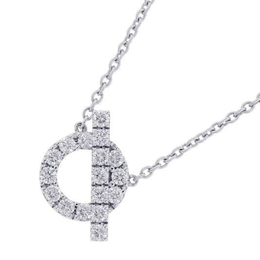 Hermes Necklace Finesse Pendant Diamond Total 18k White Gold