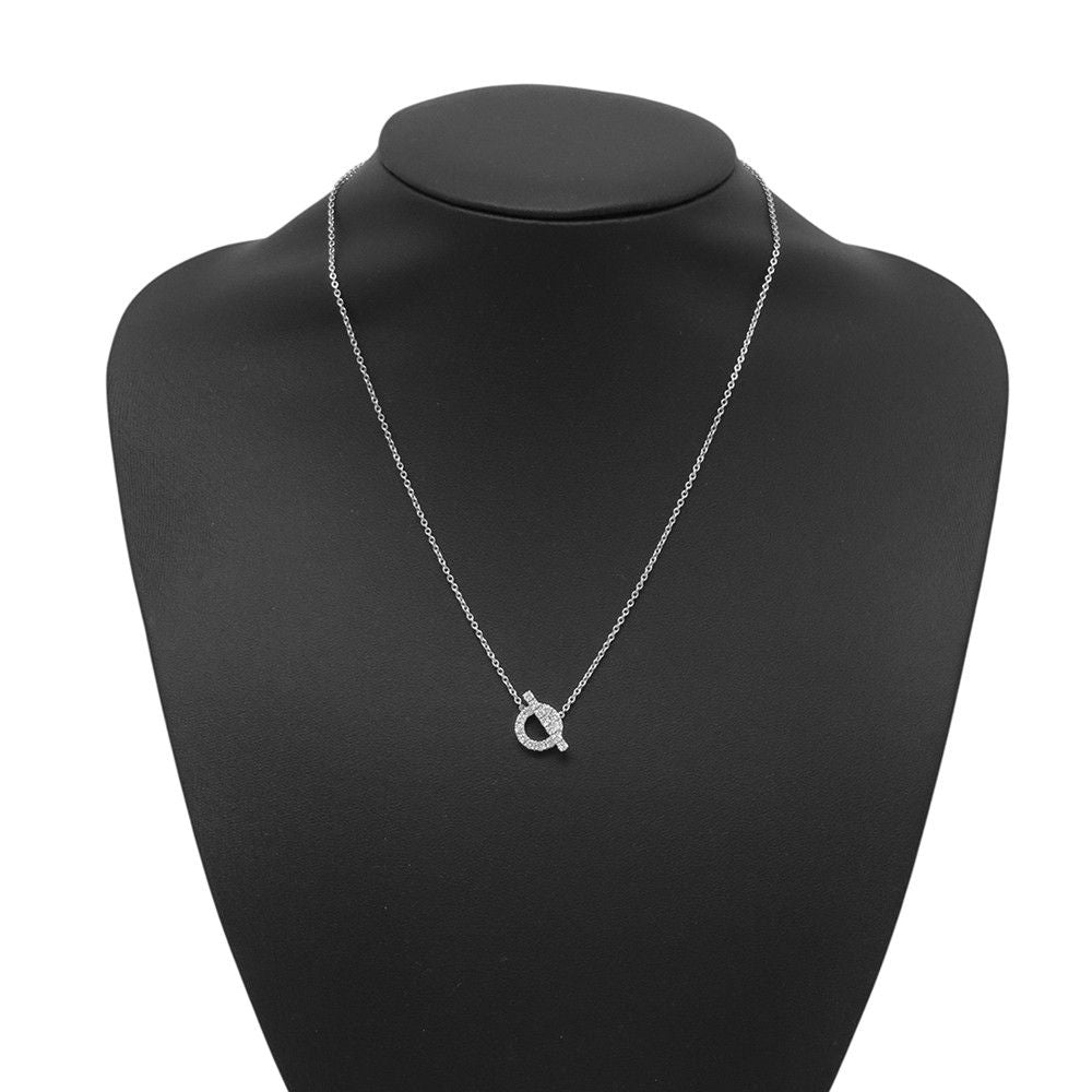 Hermes Necklace Finesse Pendant Diamond Total 18k White Gold — view 4