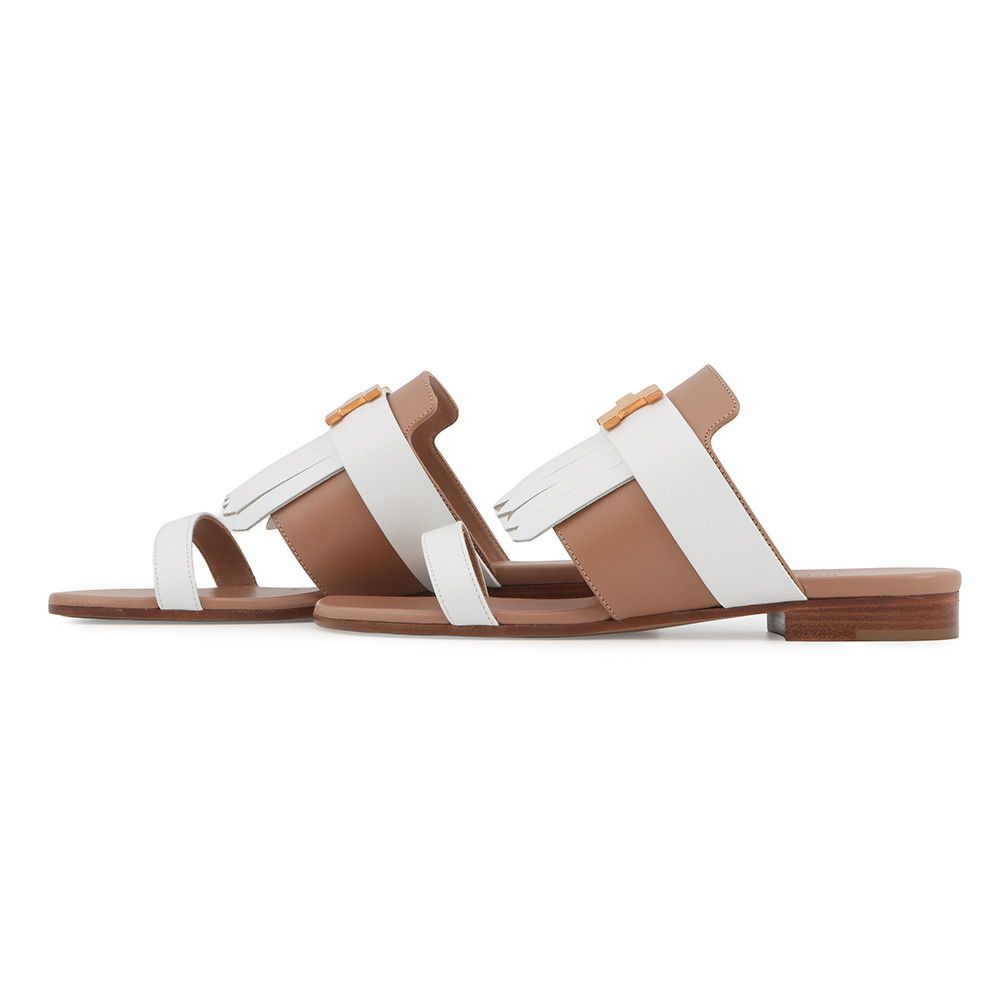 Hermes Sandals Coralia Leather Fringe 36 Shoes — view 2