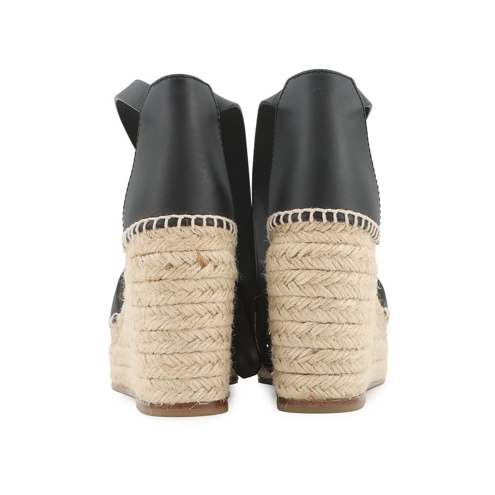 Hermes Sandals Tivoli Leather Cork 36 Shoes Black — view 3