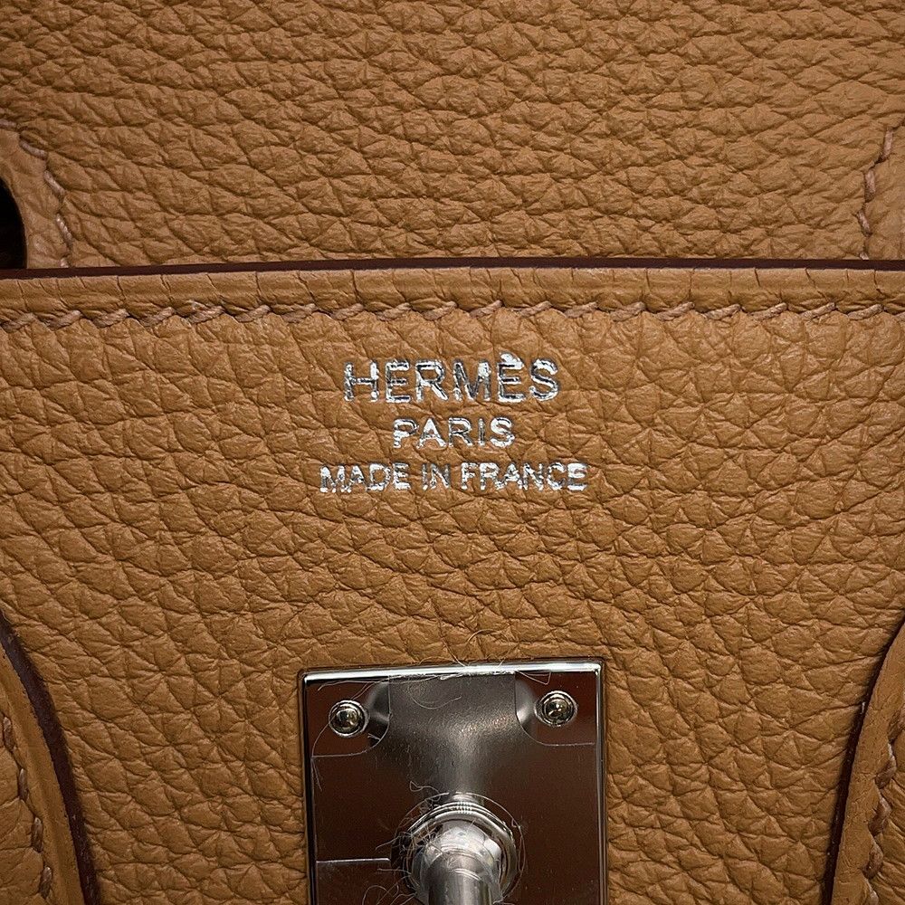Hermes Birkin 25 Biscuit Silver Togo Handbag — view 9
