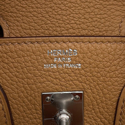 Hermes Birkin 25 Biscuit Silver Togo Handbag — view 9