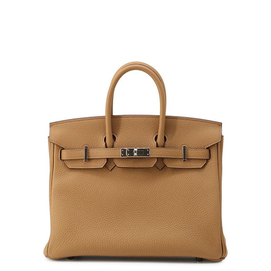Hermes Birkin 25 Biscuit Silver Togo Handbag