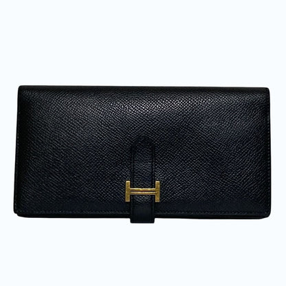 Hermes Bearn Souffle Veau Epsom Wallet Black