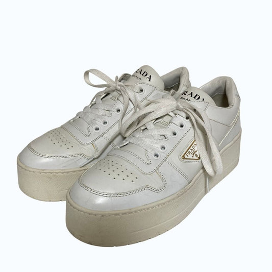 Prada Leather Platform Sneakers 792 38 White
