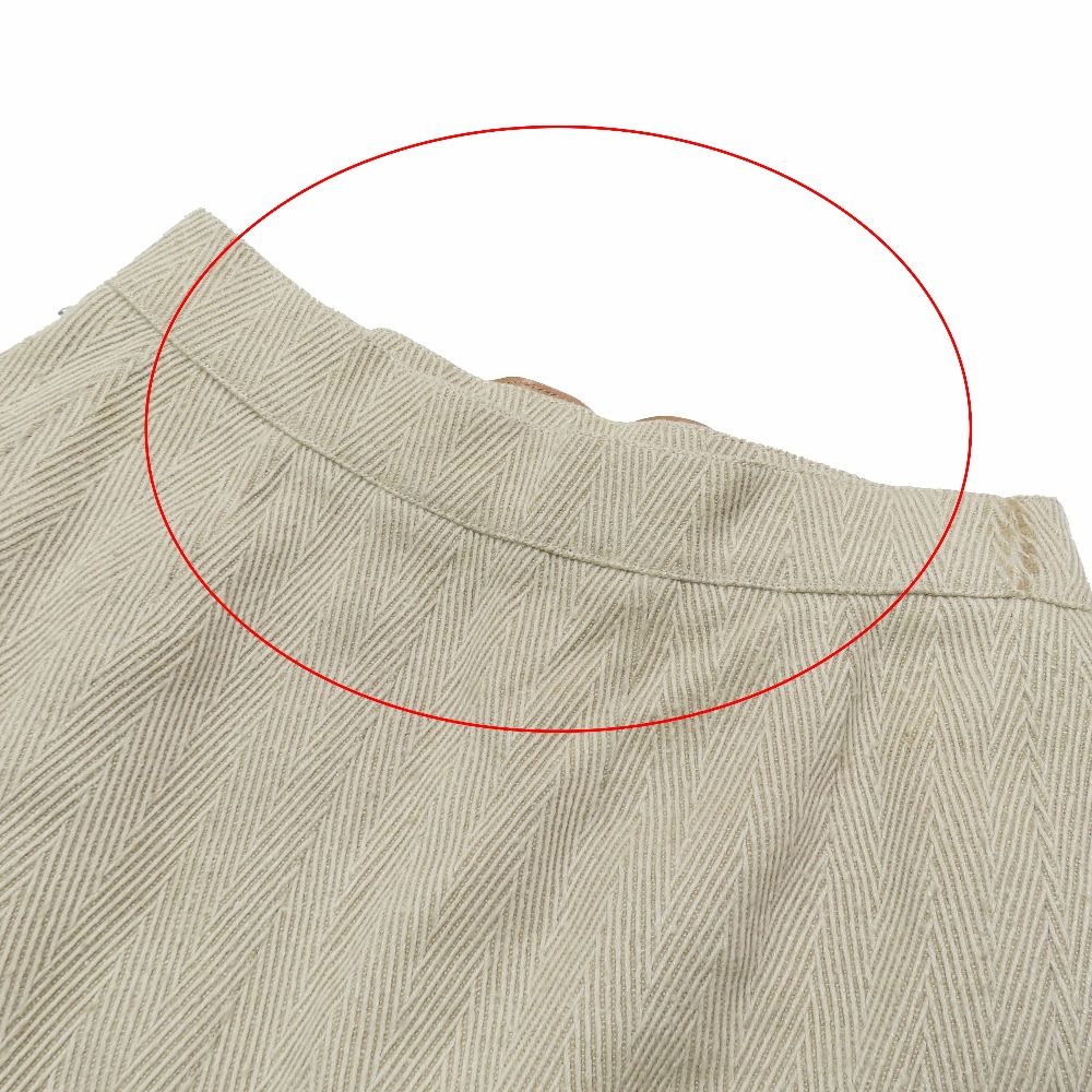 Hermes Vintage Wool Silk Blend Tight Skirt Studded Belt Half Knee Length — view 8