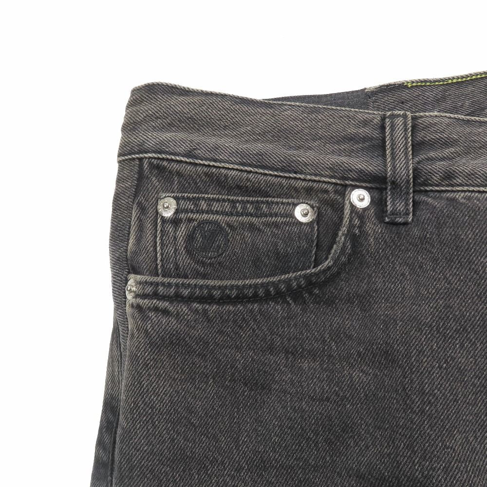 Louis Vuitton Denim Jeans Pants Slim Zip Fly Monogram Patch Archive 26 Gray — view 5