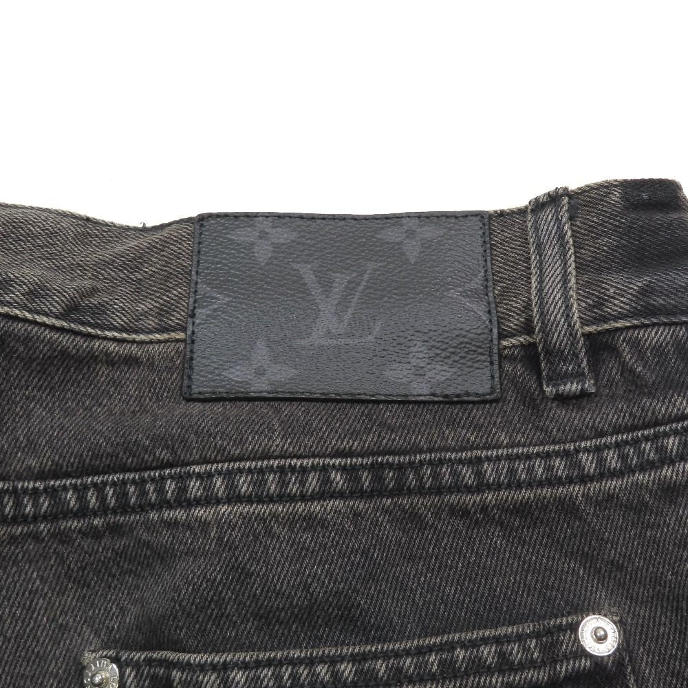 Louis Vuitton Denim Jeans Pants Slim Zip Fly Monogram Patch Archive 26 Gray — view 6