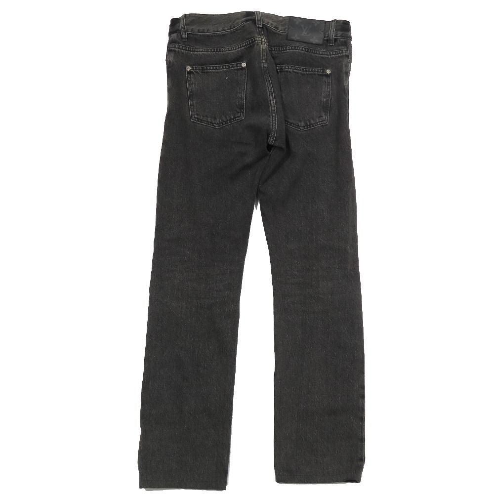 Louis Vuitton Denim Jeans Pants Slim Zip Fly Monogram Patch Archive 26 Gray — view 2