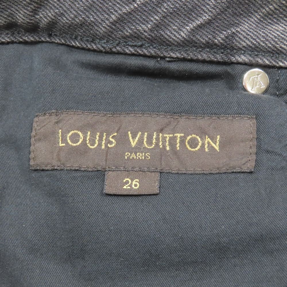 Louis Vuitton Denim Jeans Pants Slim Zip Fly Monogram Patch Archive 26 Gray — view 7