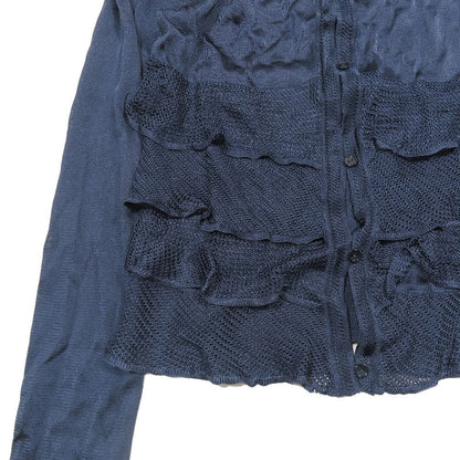 Loewe Rayon Knit Sheath Cardigan Bolero Long Sleeve Round Neck Ruffle — view 5