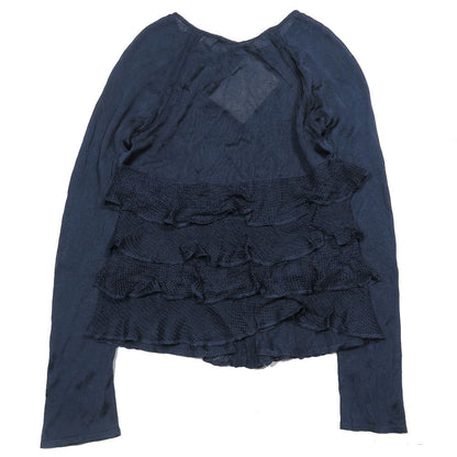 Loewe Rayon Knit Sheath Cardigan Bolero Long Sleeve Round Neck Ruffle — view 2