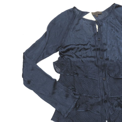 Loewe Rayon Knit Sheath Cardigan Bolero Long Sleeve Round Neck Ruffle — view 4
