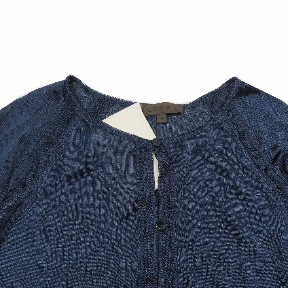 Loewe Rayon Knit Sheath Cardigan Bolero Long Sleeve Round Neck Ruffle — view 3