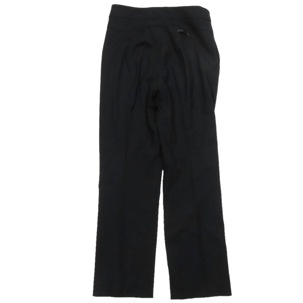 Prada Trousers Straight Pants Pleated Side Zip 44 Black — view 2
