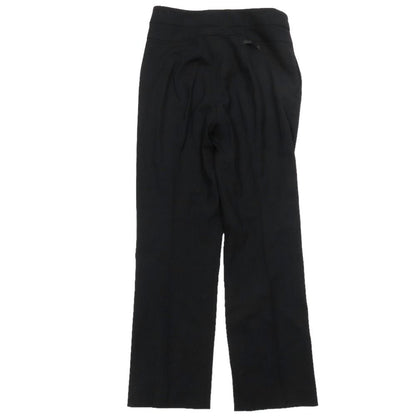 Prada Trousers Straight Pants Pleated Side Zip 44 Black — view 2