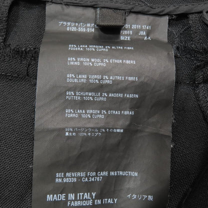 Prada Trousers Straight Pants Pleated Side Zip 44 Black — view 7