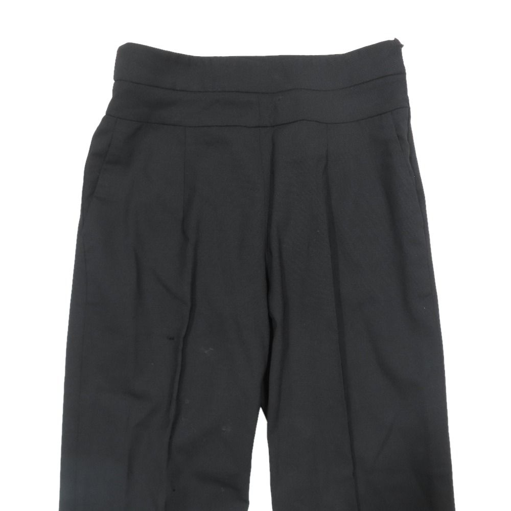 Prada Trousers Straight Pants Pleated Side Zip 44 Black — view 4