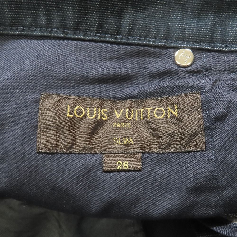 Louis Vuitton Corduroy Pants Slim Straight Zip Fly 28 Indigo Blue — view 7