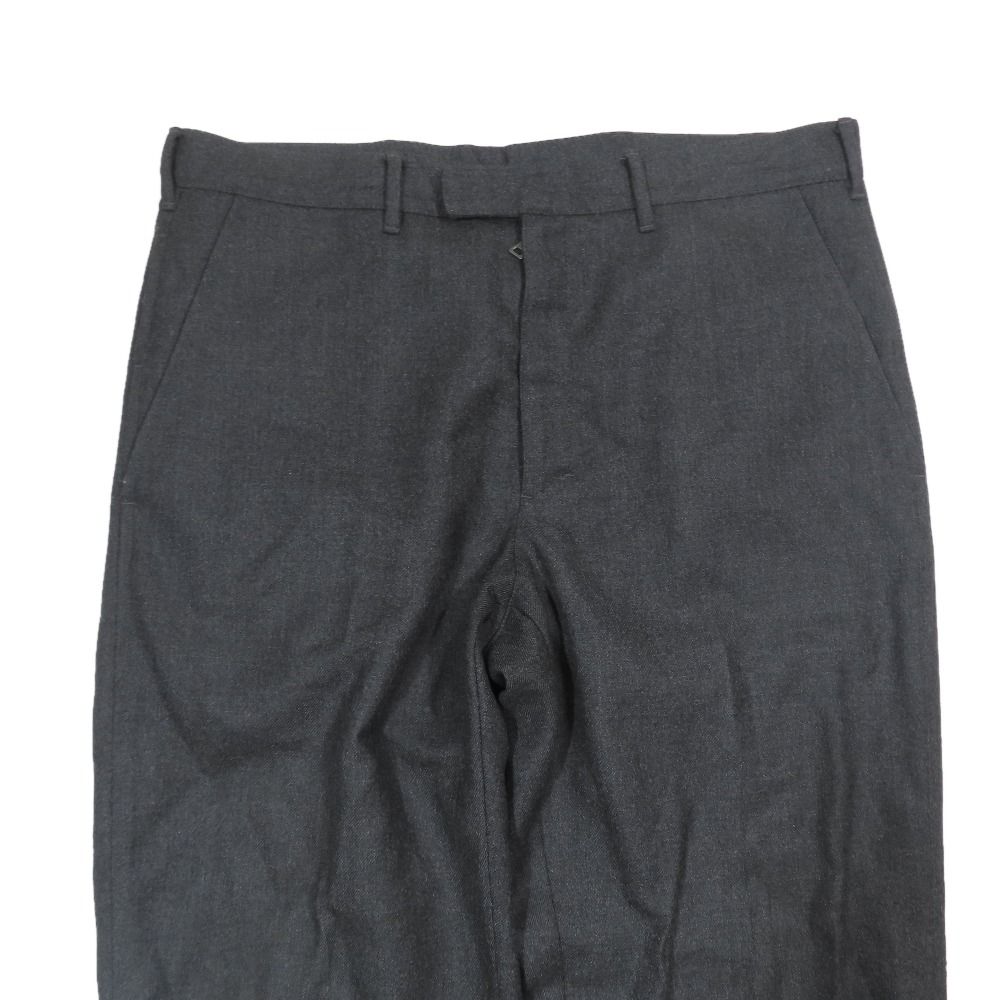 Prada Wool Trousers Straight Pants Zip Fly Pleated Rubber Logo Vintage Archive — view 4