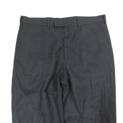 Prada Wool Trousers Straight Pants Zip Fly Pleated Rubber Logo Vintage Archive — view 4