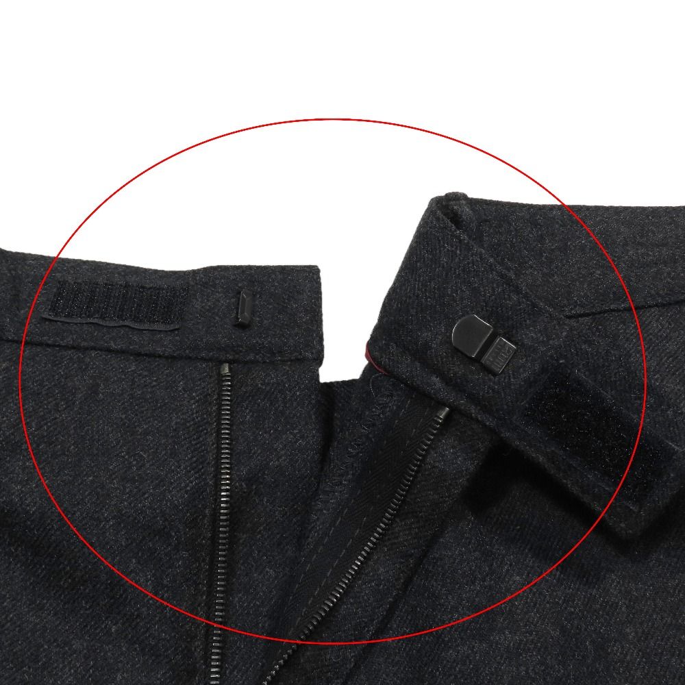 Prada Wool Trousers Straight Pants Zip Fly Pleated Rubber Logo Vintage Archive — view 9