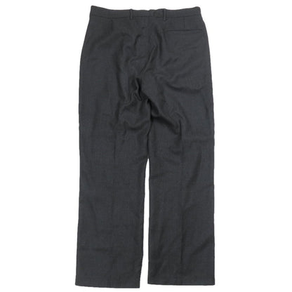 Prada Wool Trousers Straight Pants Zip Fly Pleated Rubber Logo Vintage Archive — view 2