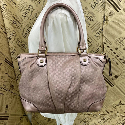 Gucci 2-Way Tote GG Leather Micro Pink — view 2