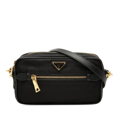 Prada Crossbody Shoulder Bag Black Nylon Leather