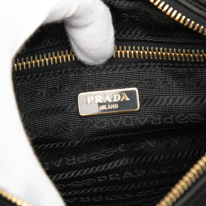 Prada Crossbody Shoulder Bag Black Nylon Leather — view 5