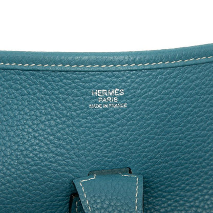 Hermes Evelyne 3 GM Crossbody Shoulder Bag Blue Jean Silver Taurillon Clemence — view 7