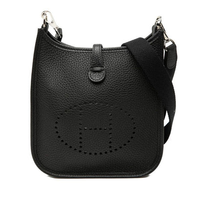 Hermes Evelyne TPM Crossbody Shoulder Bag Noir Black Taurillon Clemence