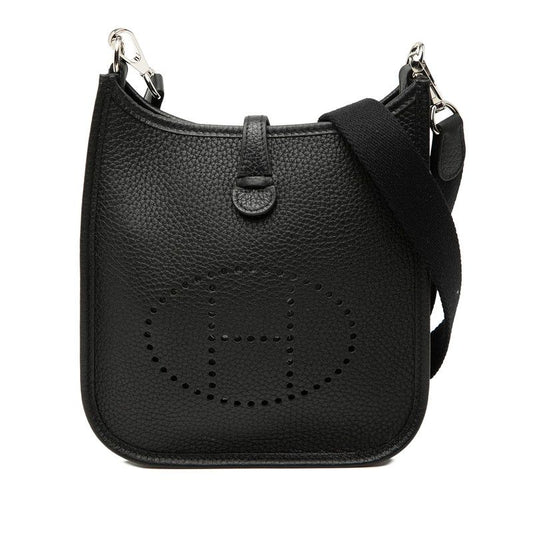 Hermes Evelyne TPM Crossbody Shoulder Bag Noir Black Taurillon Clemence