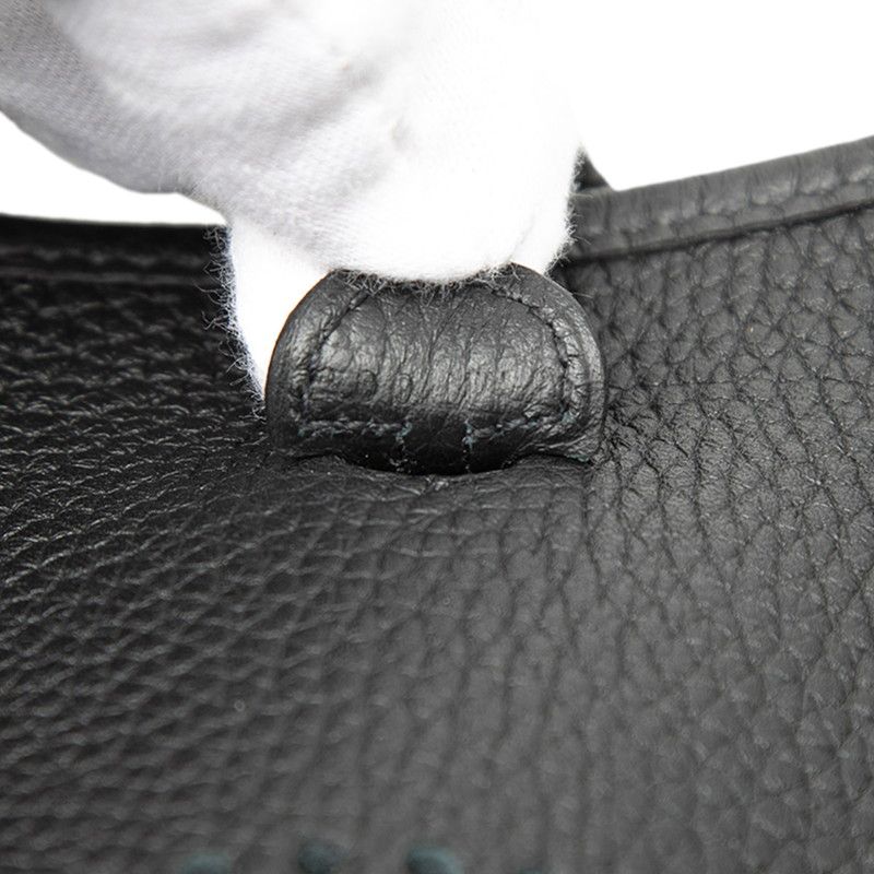 Hermes Evelyne TPM Crossbody Shoulder Bag Noir Black Taurillon Clemence — view 6