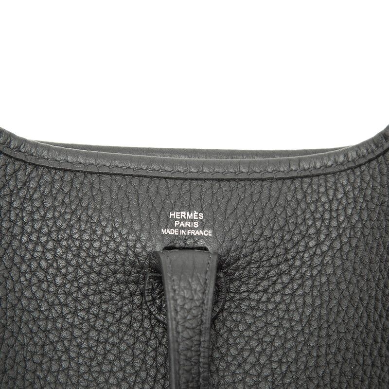 Hermes Evelyne TPM Crossbody Shoulder Bag Noir Black Taurillon Clemence — view 5