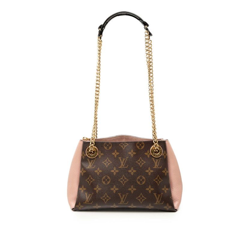 Louis Vuitton Monogram Calf Nne BB Chain Shoulder Bag Brown Rose Poodle Leather