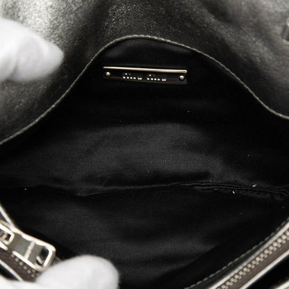 Miu Miu Miu Matelasse Nappa Crystal Crossbody Chain Shoulder Bag Silver Leather — view 4
