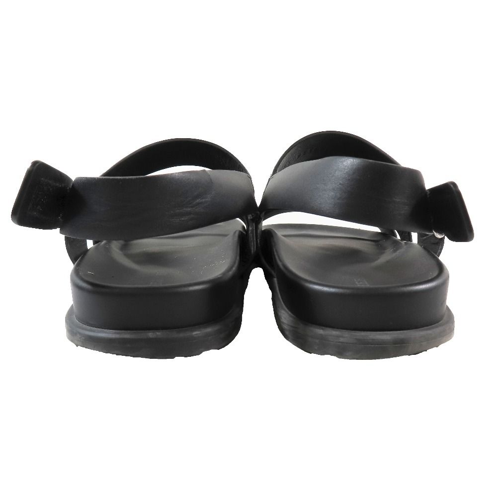 Hermes Genius Logo Leather Sandals Back Strap Techno Shoes 42 Black — view 5