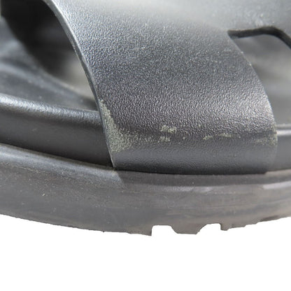 Hermes Genius Logo Leather Sandals Back Strap Techno Shoes 42 Black — view 8