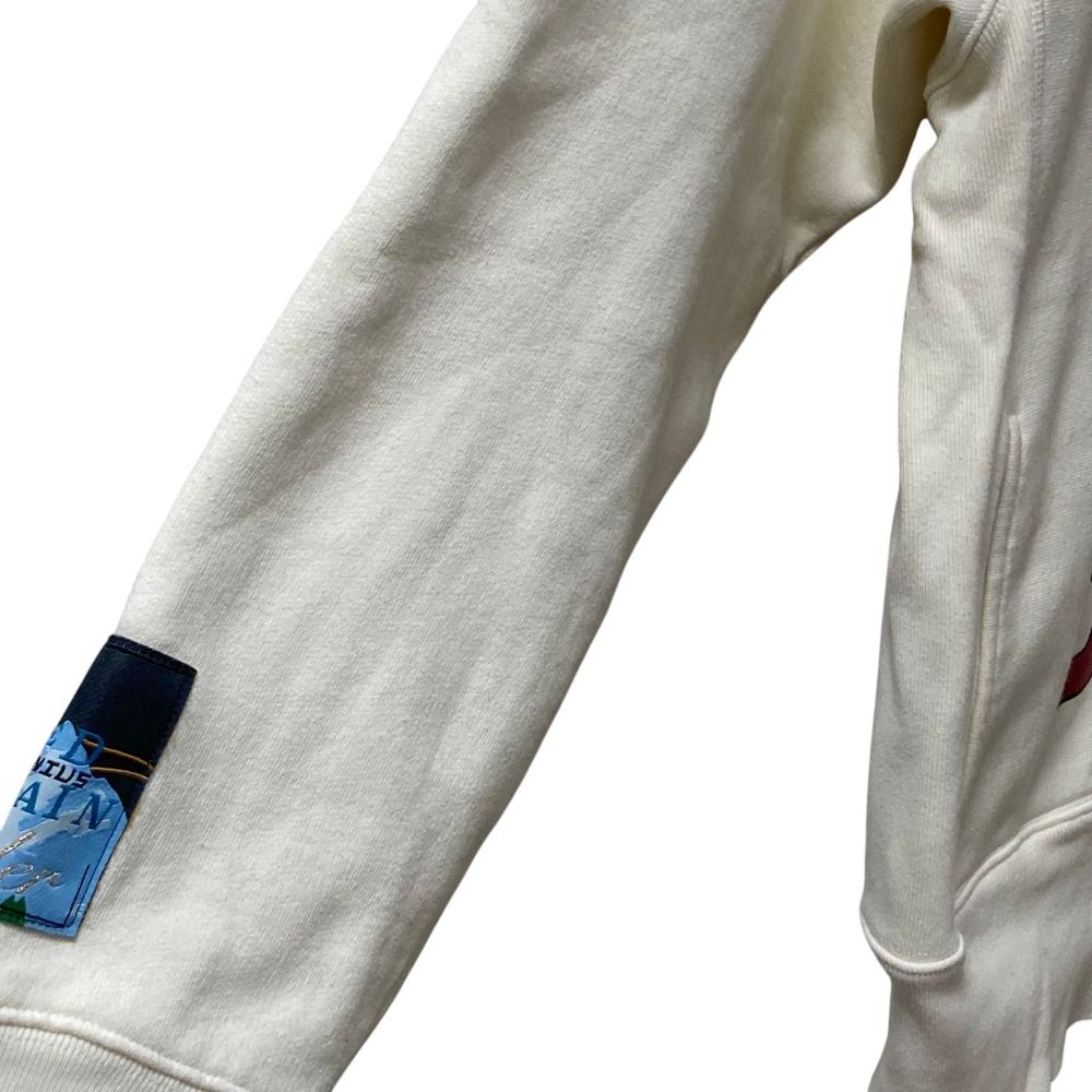 Moncler a Dos Visory Board Crystals Logo Print Pullover Hoodie L Beige — view 3