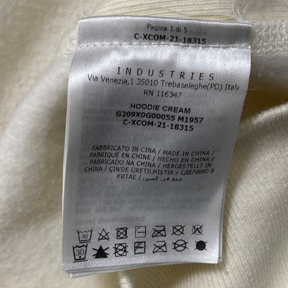 Moncler a Dos Visory Board Crystals Logo Print Pullover Hoodie L Beige — view 6