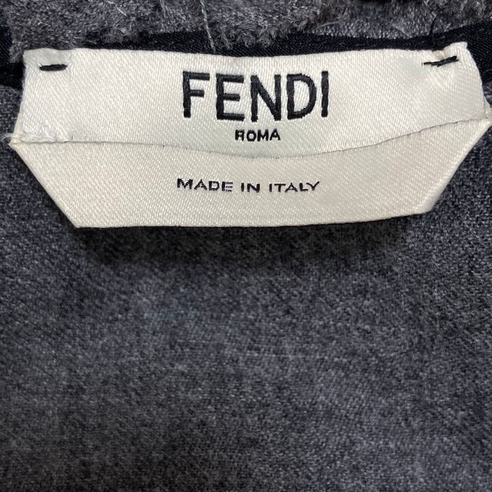 Fendi Frill Color Quilted Long Sleeve Knee Length Dress 36 Gray — view 5