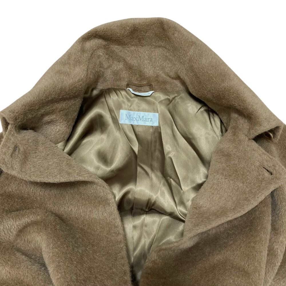 Max Mara Alpaca Cowl Long Coat 38 Brown — view 4
