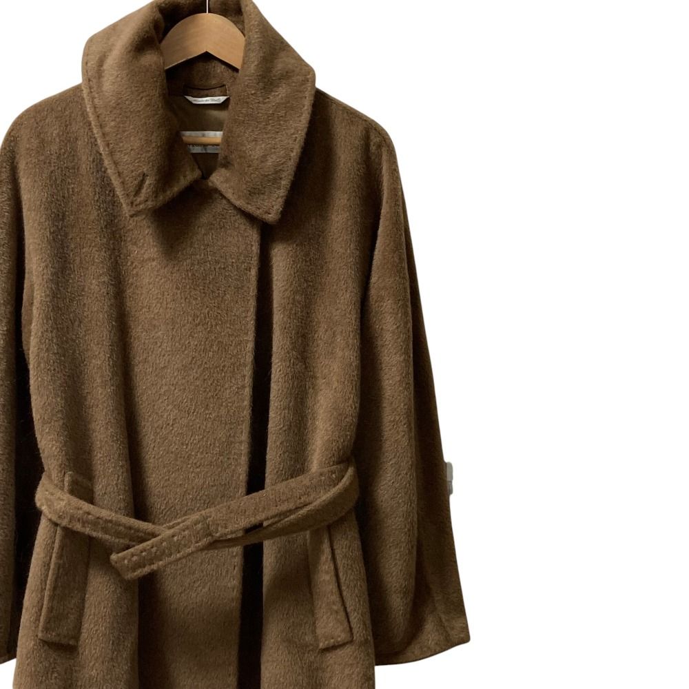 Max Mara Alpaca Cowl Long Coat 38 Brown — view 2