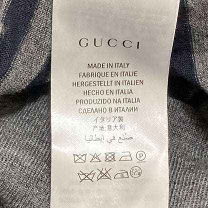 Gucci Border Knit Cardigan M Navy Gray — view 6