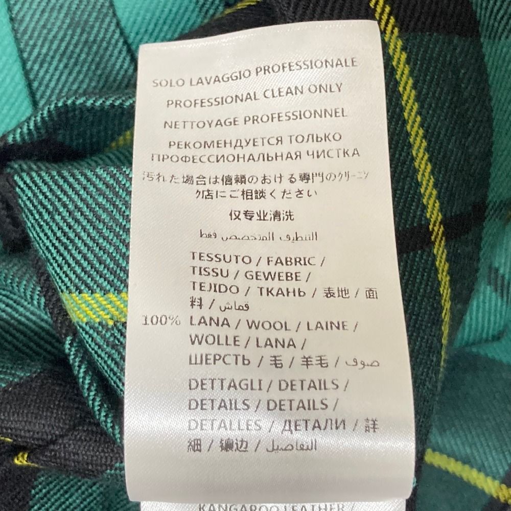 Gucci Check Wool Wrap Long Skirt 36 Green Black Yellow — view 8