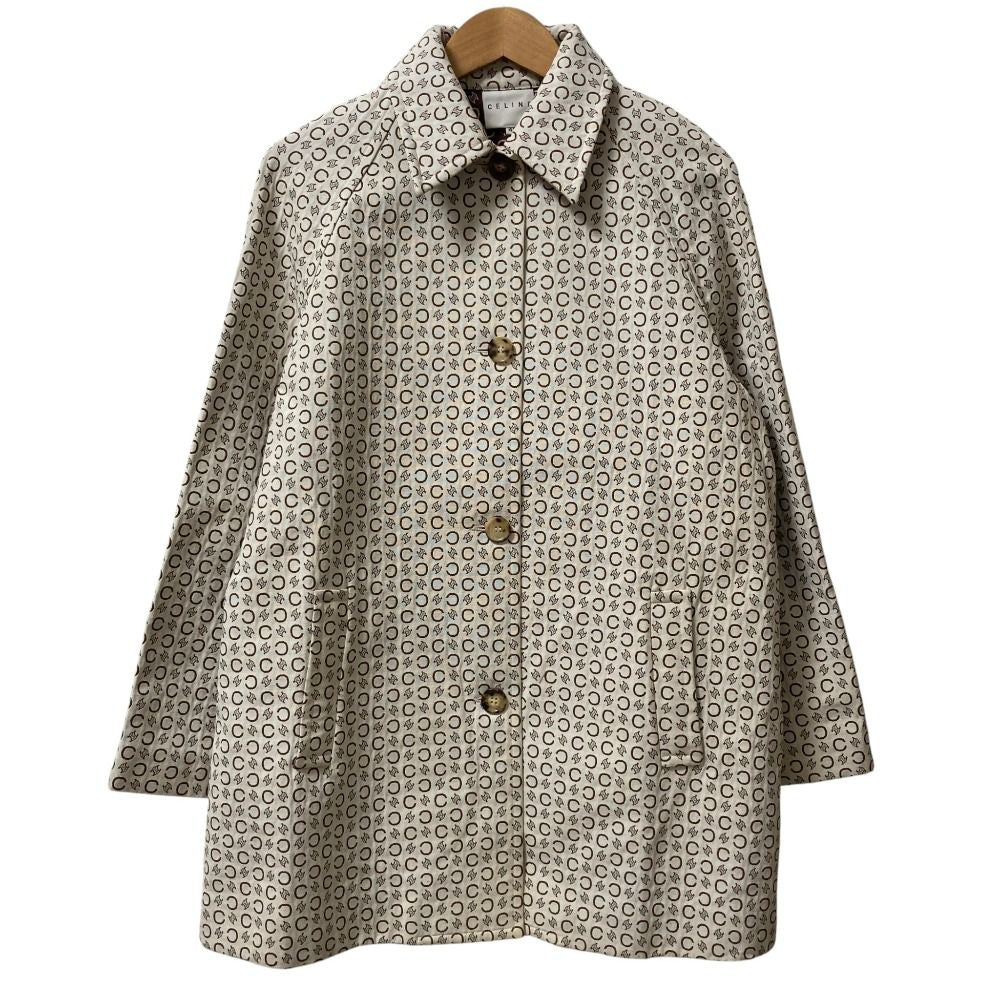 Celine Macadam Color Coat 42 Ivory Brown